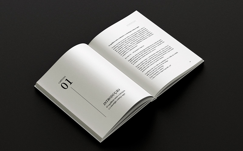 Mockup de diagramação — livro de negócios